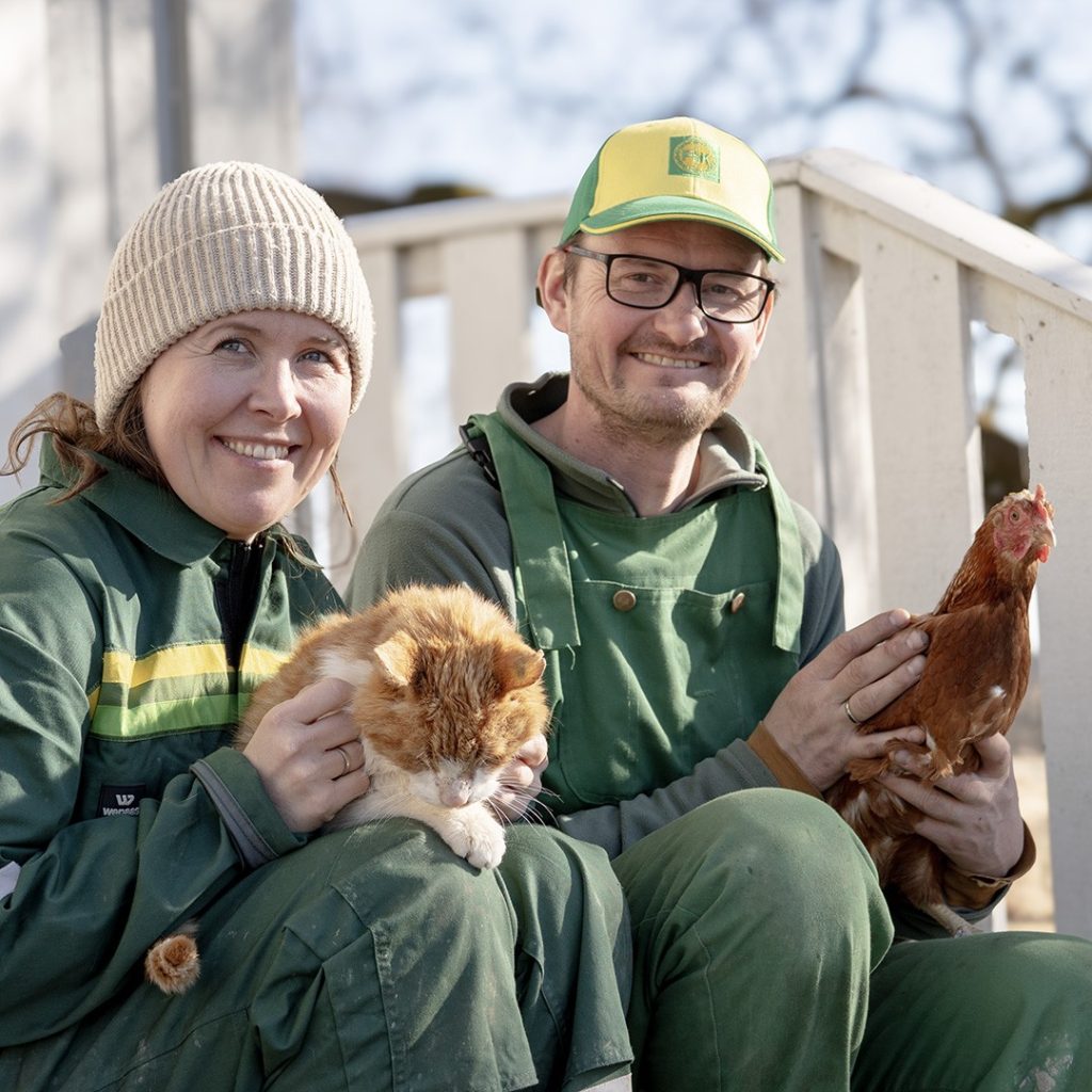 Espen og Cathrine på Fladmark gård
